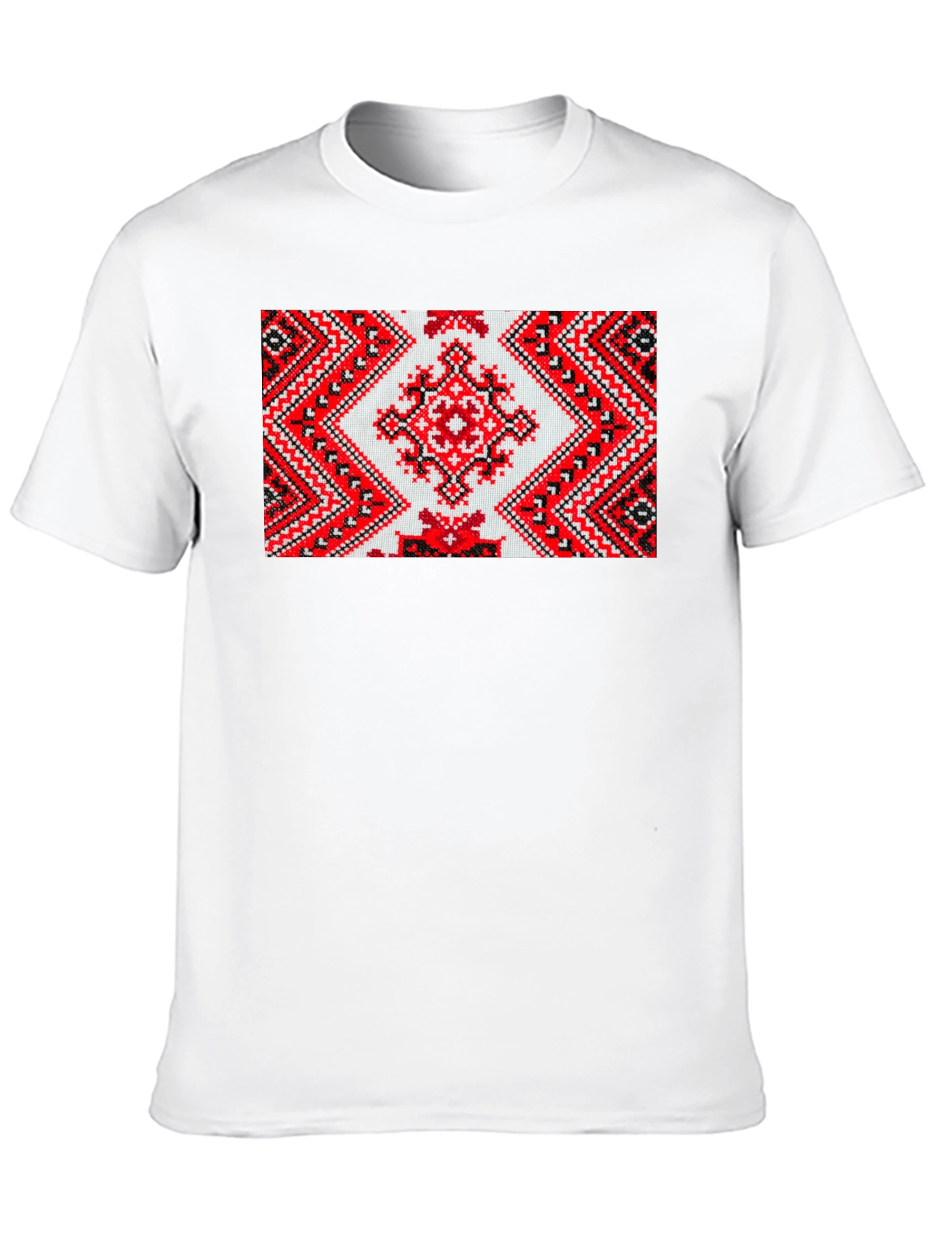 Embroidered Pattern Black T-Shirt