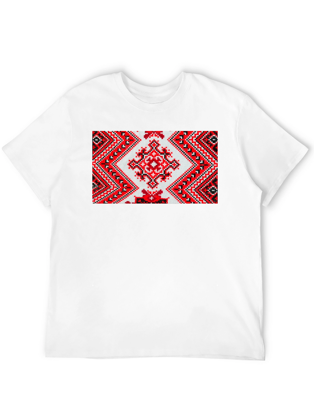 Embroidered Pattern Black T-Shirt