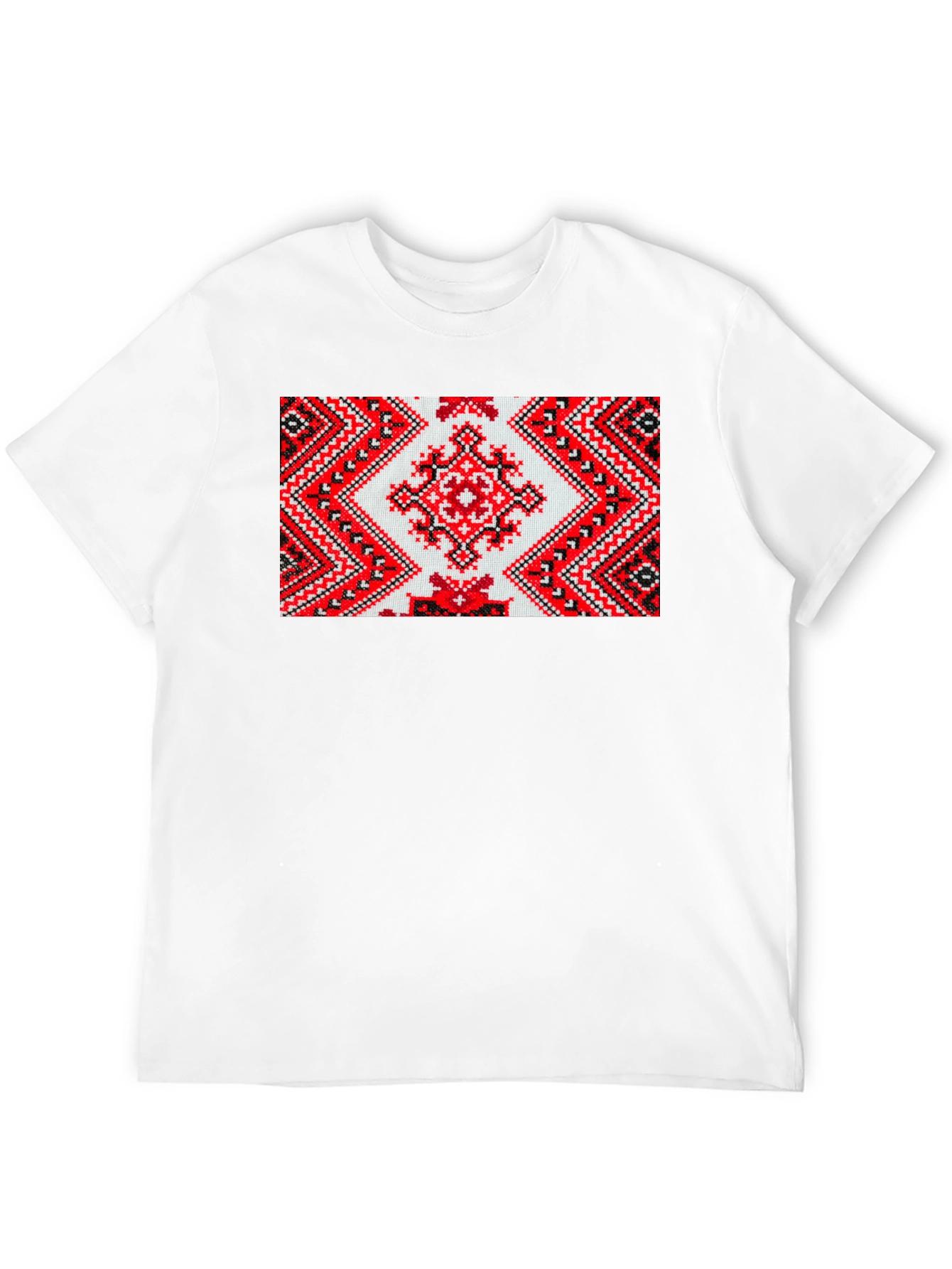 Embroidered Pattern Black T-Shirt