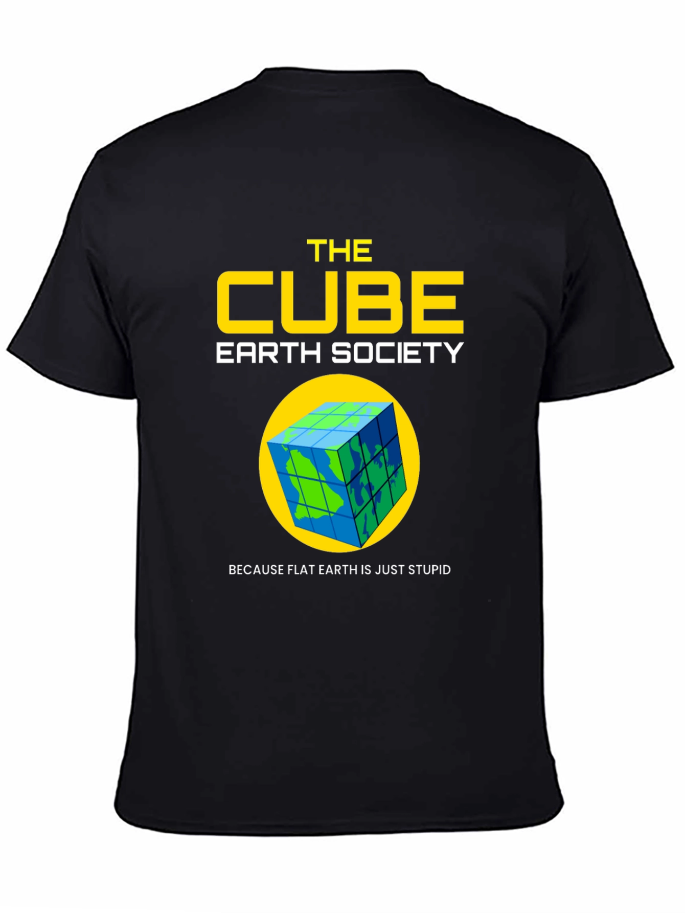 The Cube Earth Society T-Shirt - Anti Flat Earth Humor Tee