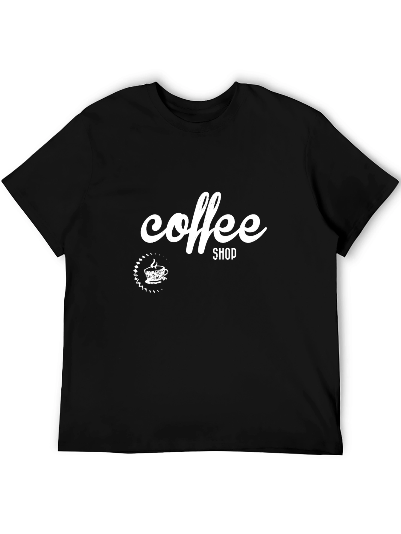 Coffee Shop Graphic Tee - Black Cotton T-Shirt