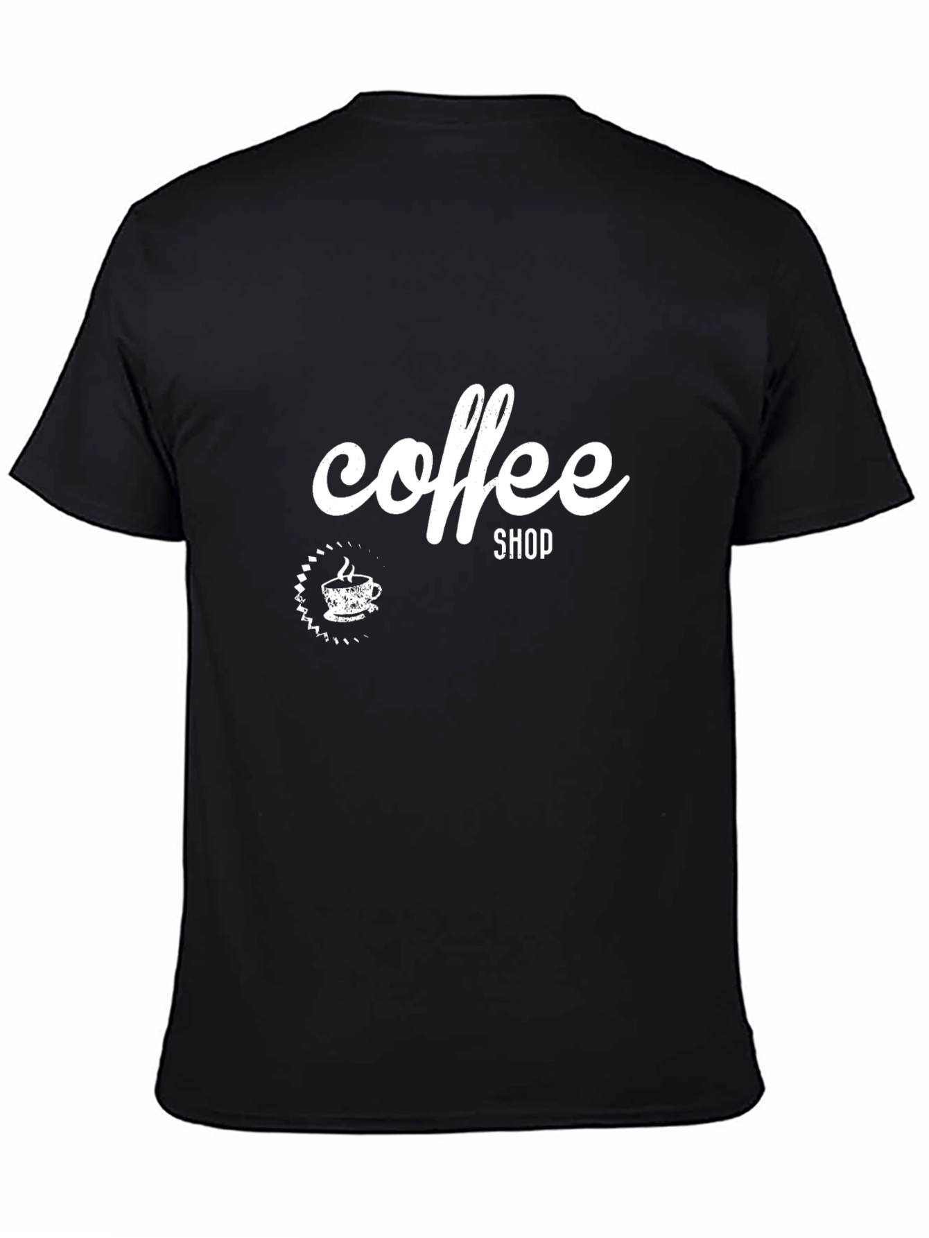 Coffee Shop Graphic Tee - Black Cotton T-Shirt