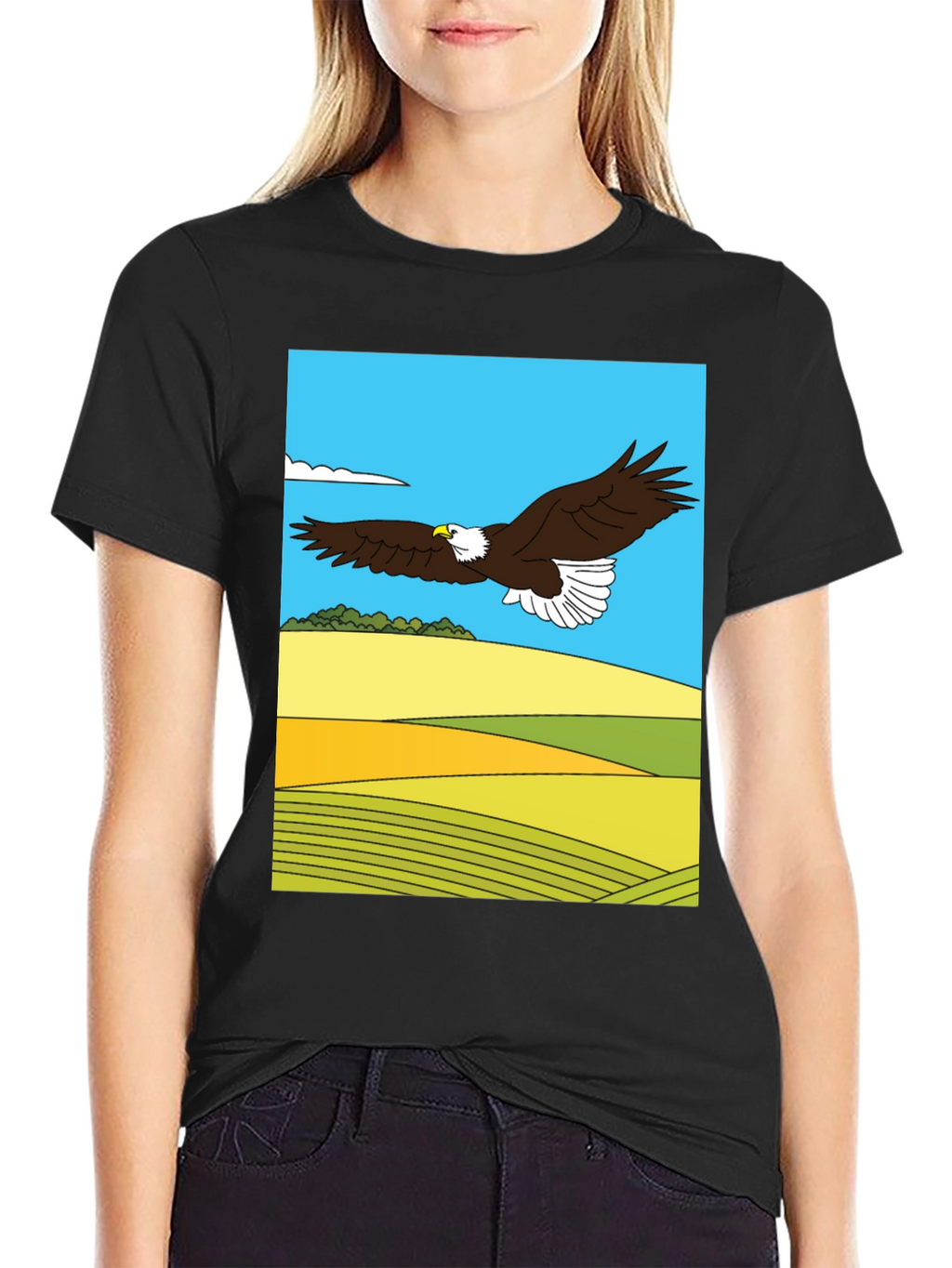 Eagle Landscape Graphic Tee - Black