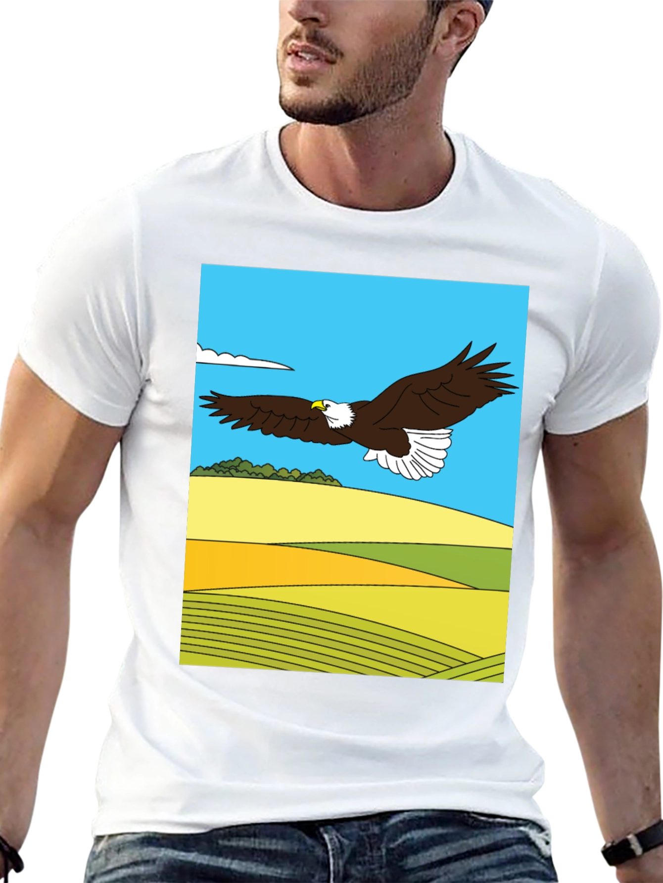 Eagle Landscape Graphic Tee - Black