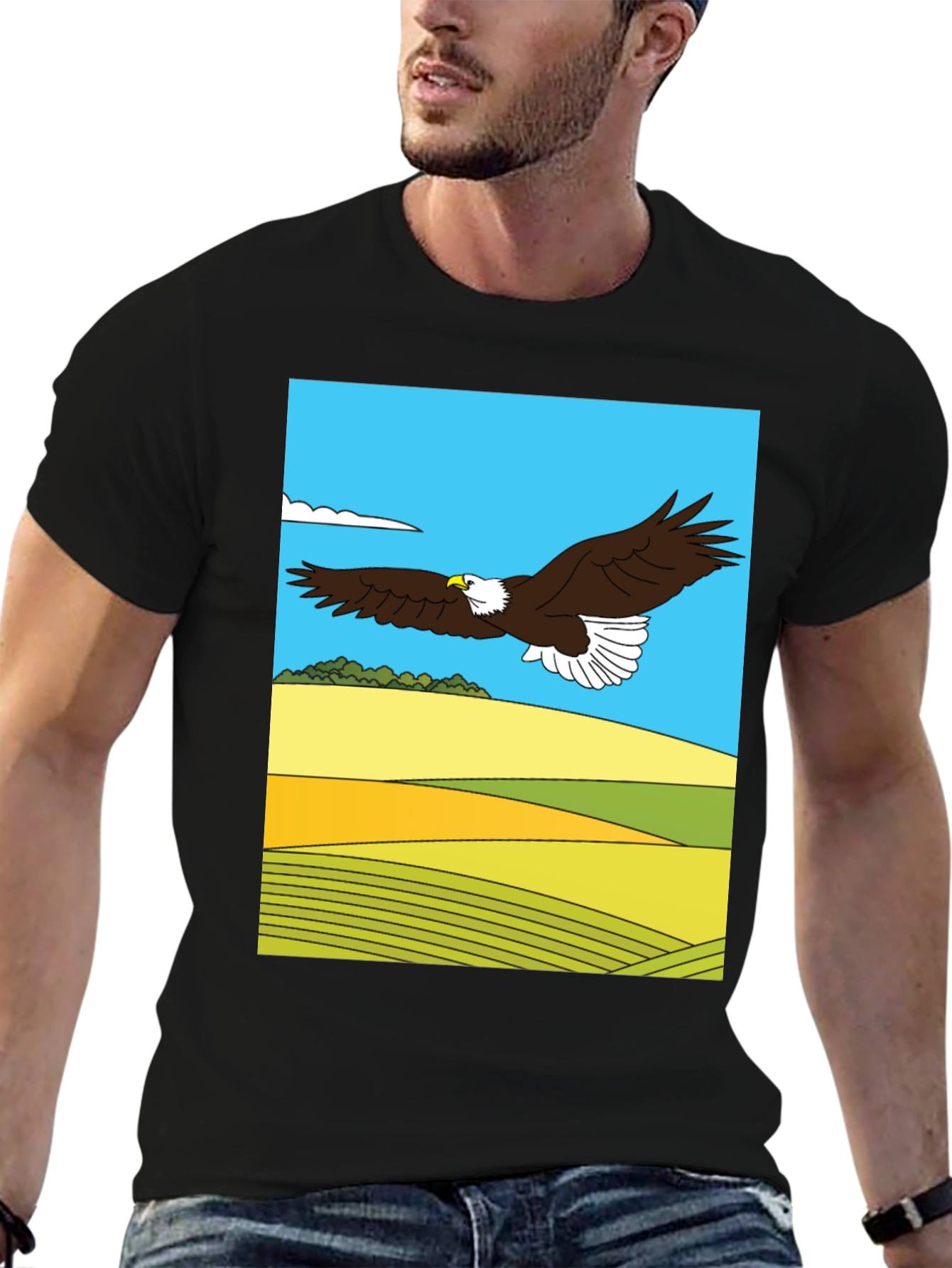 Eagle Landscape Graphic Tee - Black