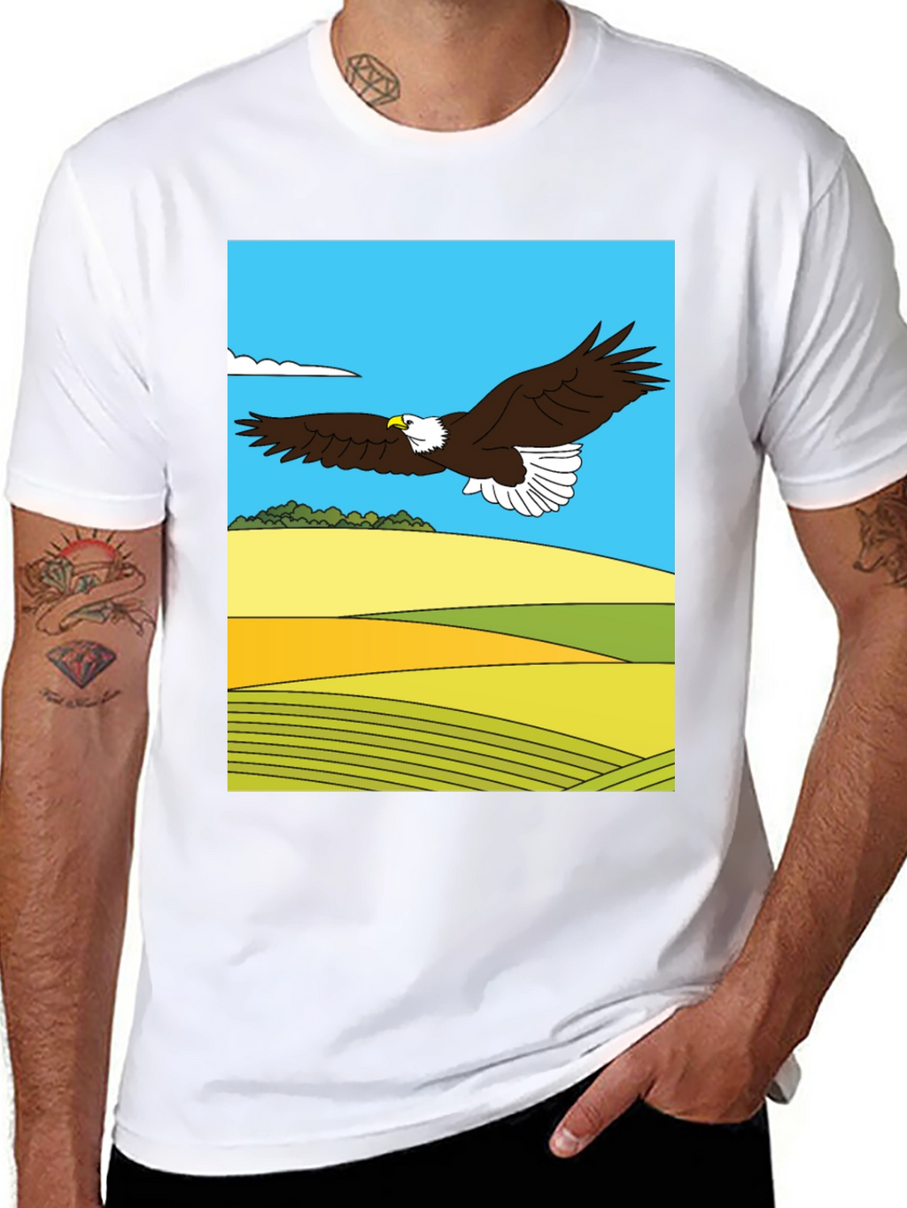 Eagle Landscape Graphic Tee - Black