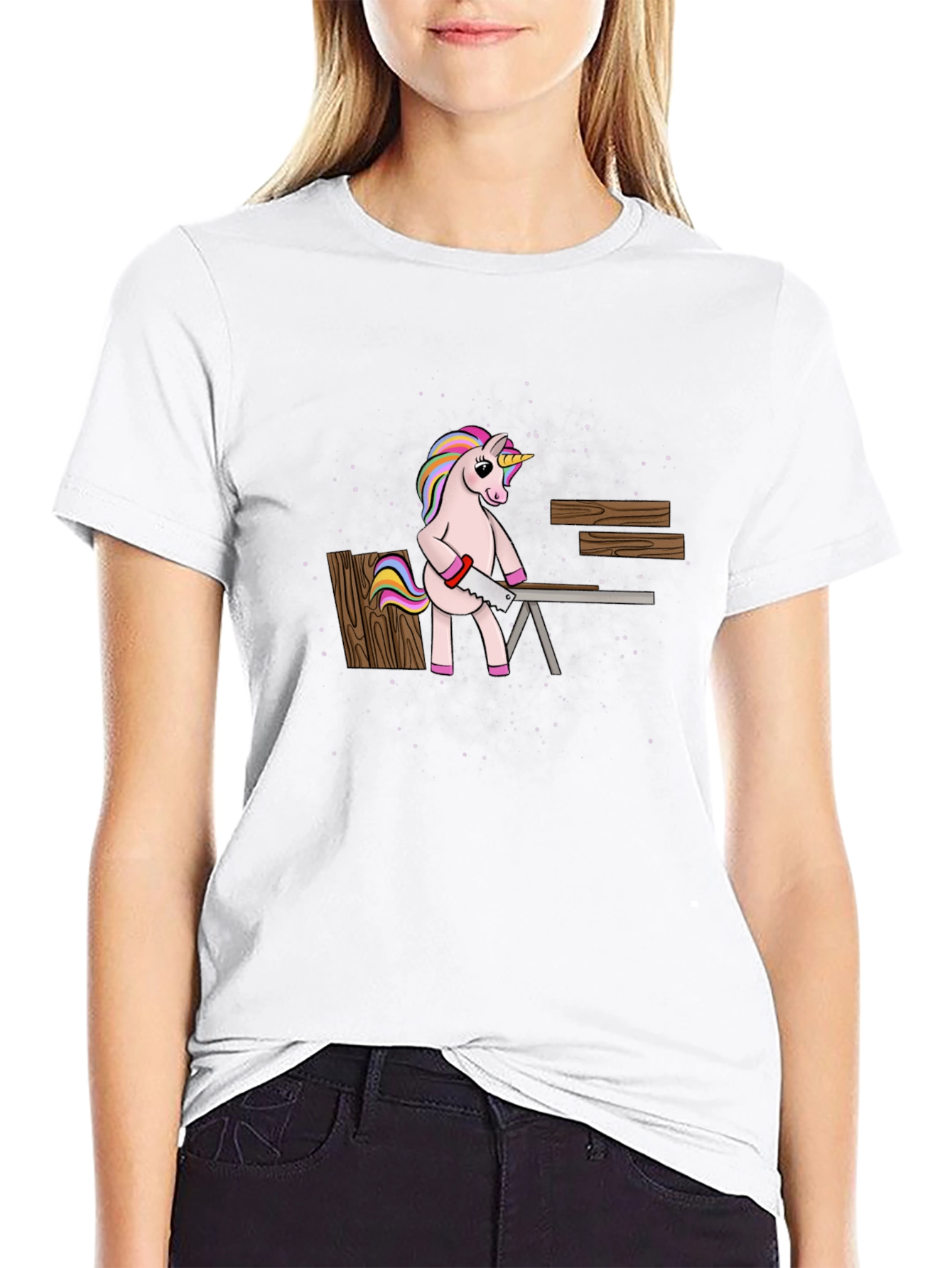 Unicorn Carpenter T-Shirt - Black Graphic Tee