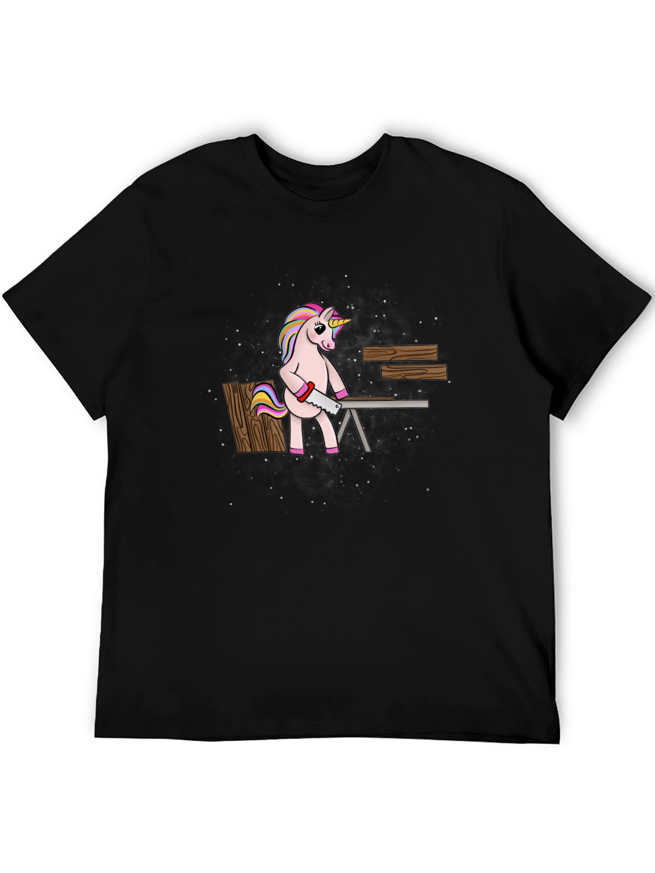 Unicorn Carpenter T-Shirt - Black Graphic Tee