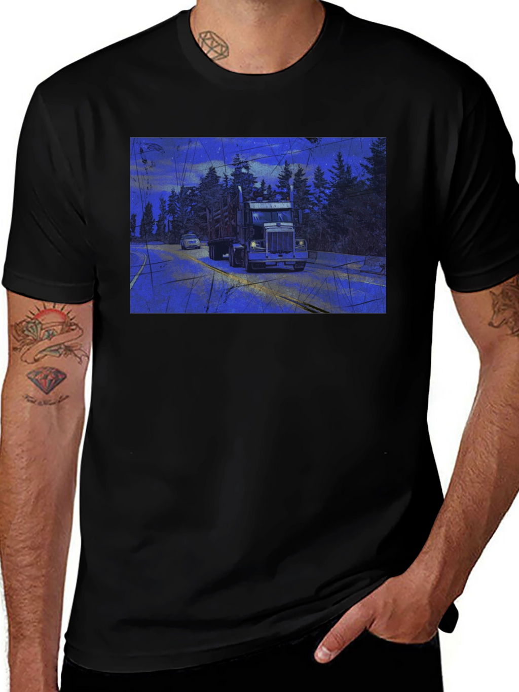 Truck Graphic Tee - Night Drive Design