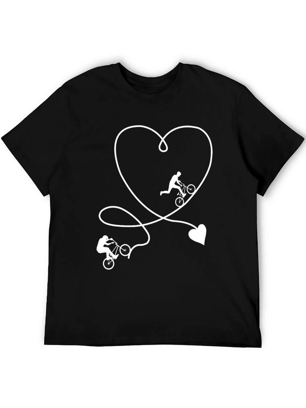 Biker Heart T-Shirt - Love Mountain Biking Tee