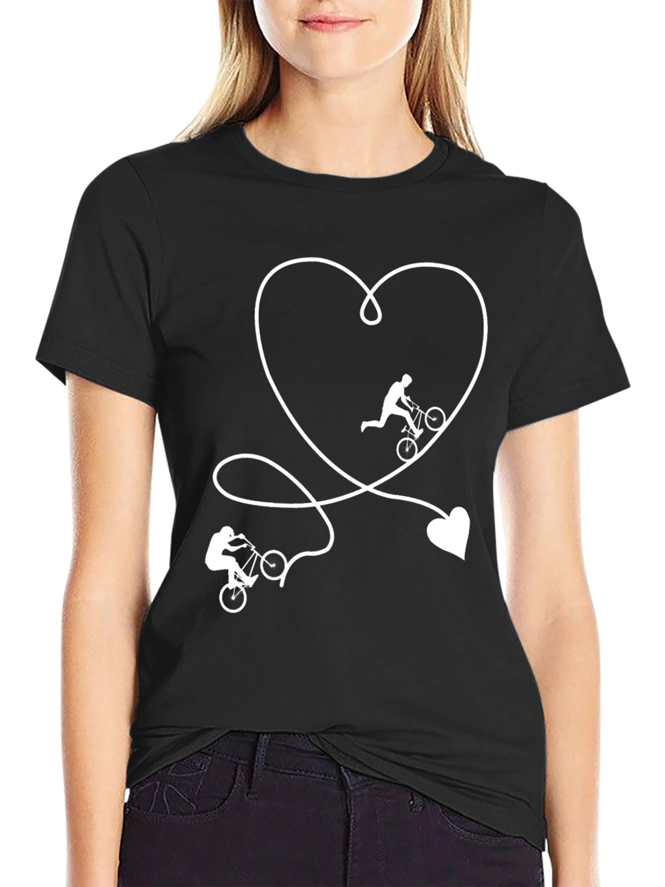 Biker Heart T-Shirt - Love Mountain Biking Tee