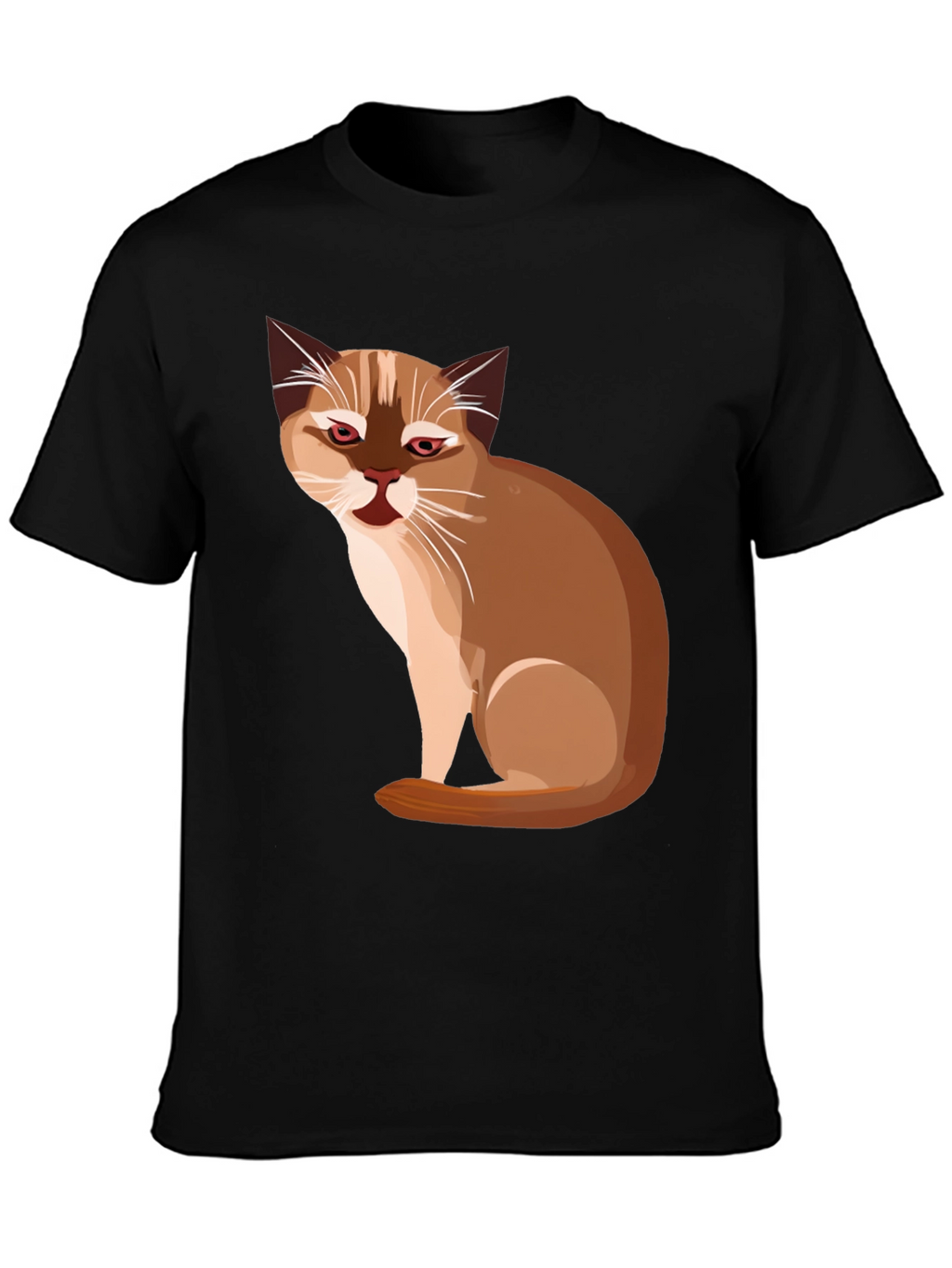 Cat Graphic Black T-Shirt