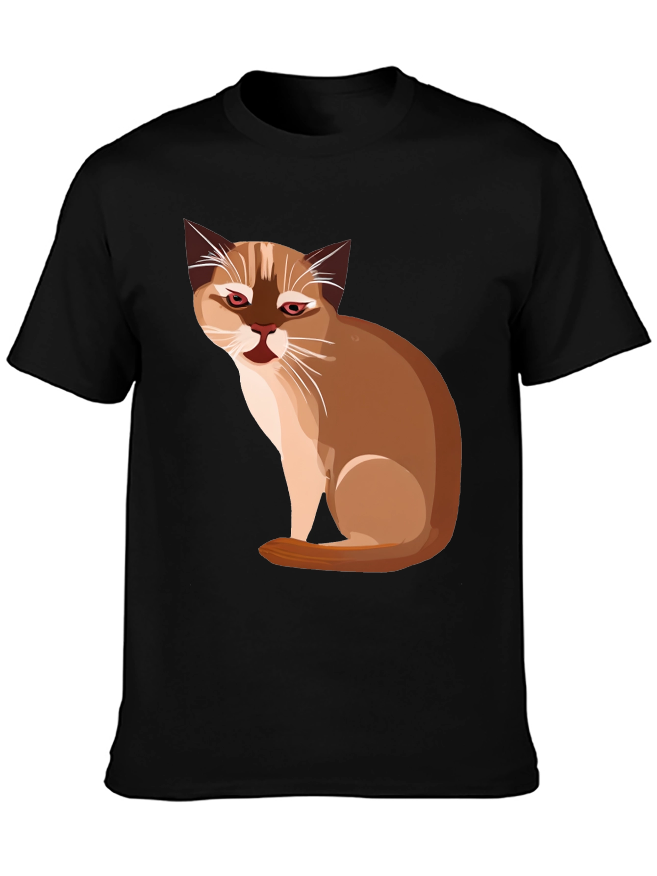 Cat Graphic Black T-Shirt