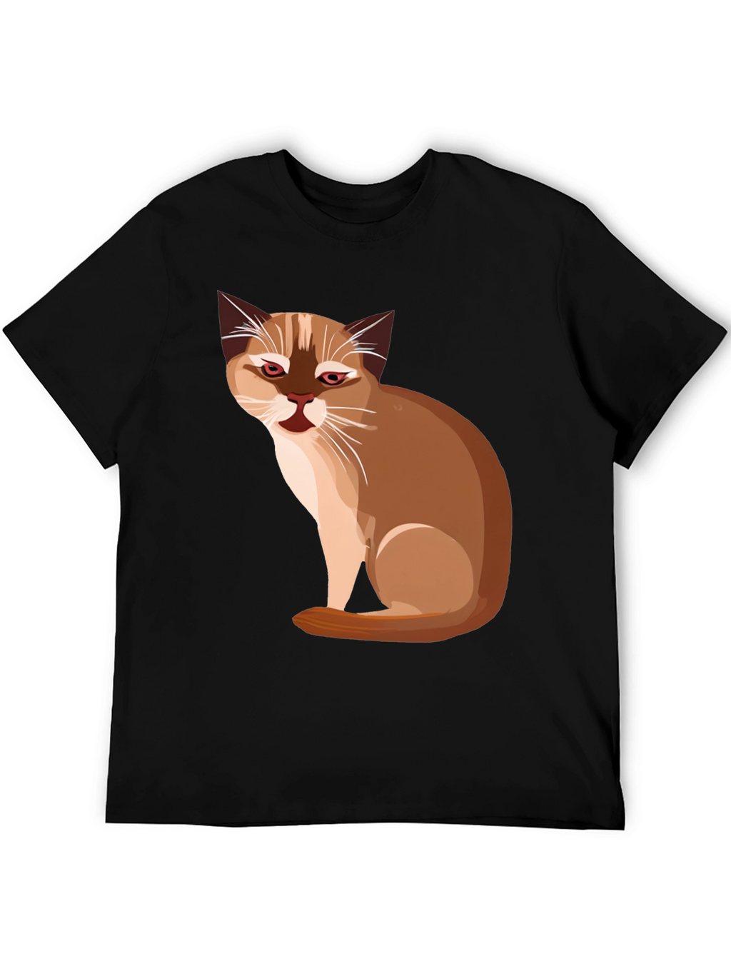 Cat Graphic Black T-Shirt