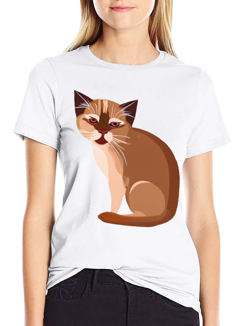 Cat Graphic Black T-Shirt