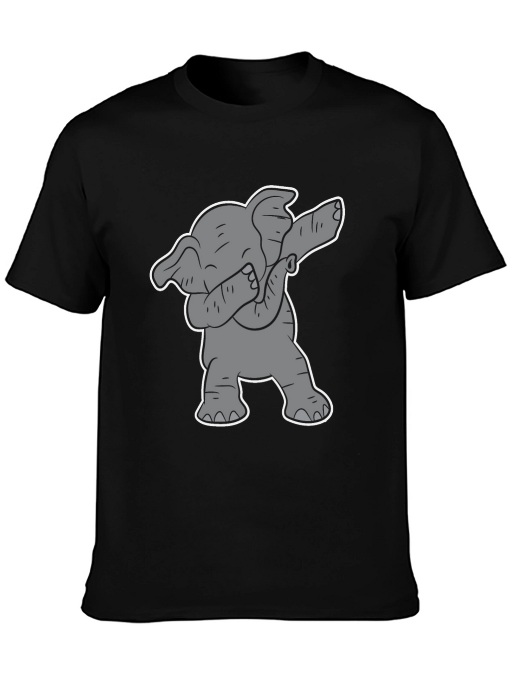 Dabbing Elephant Graphic Tee - Black Cotton Shirt