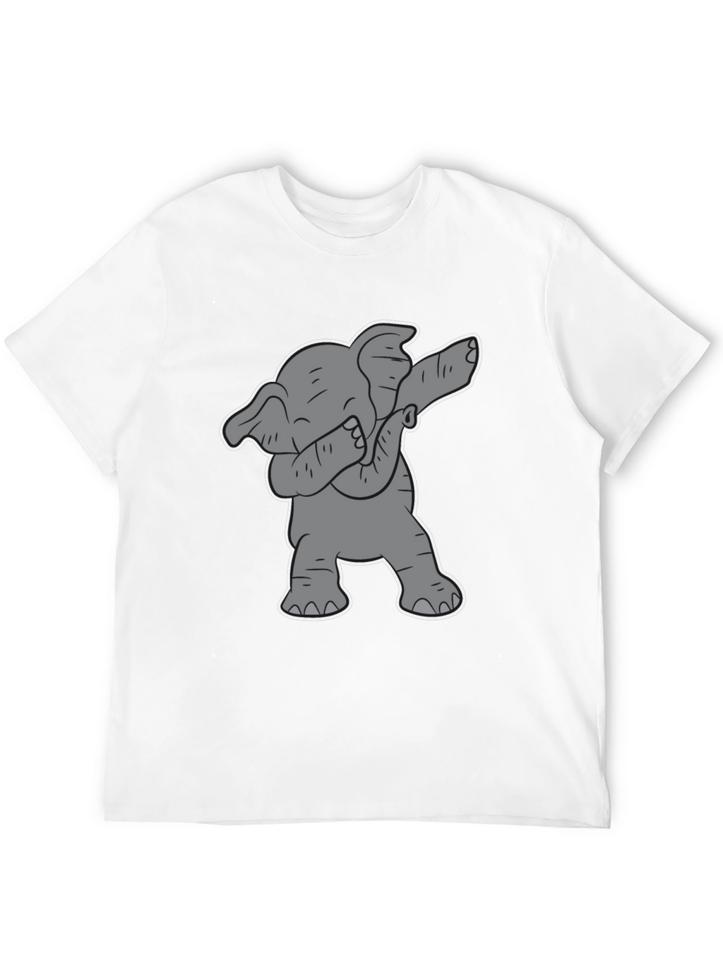 Dabbing Elephant Graphic Tee - Black Cotton Shirt