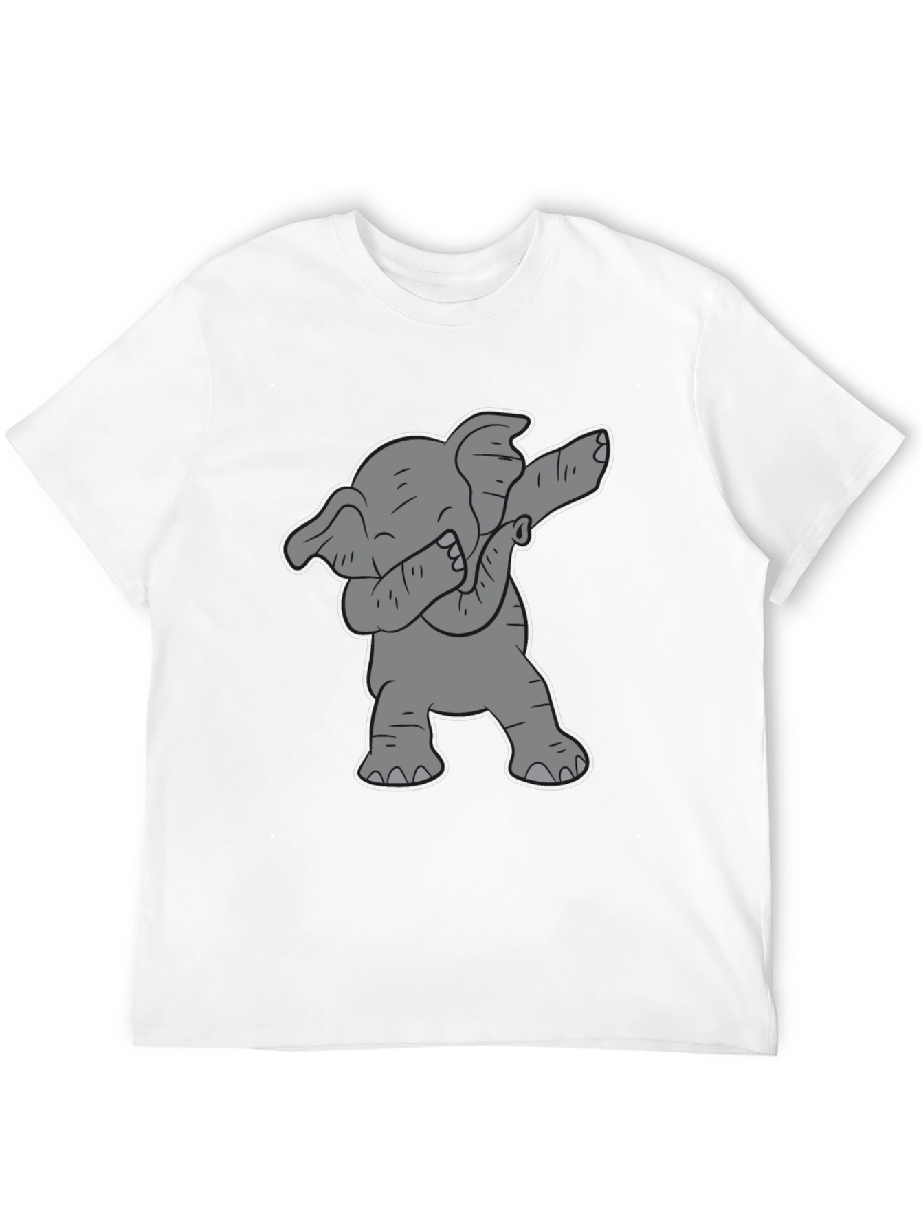 Dabbing Elephant Graphic Tee - Black Cotton Shirt