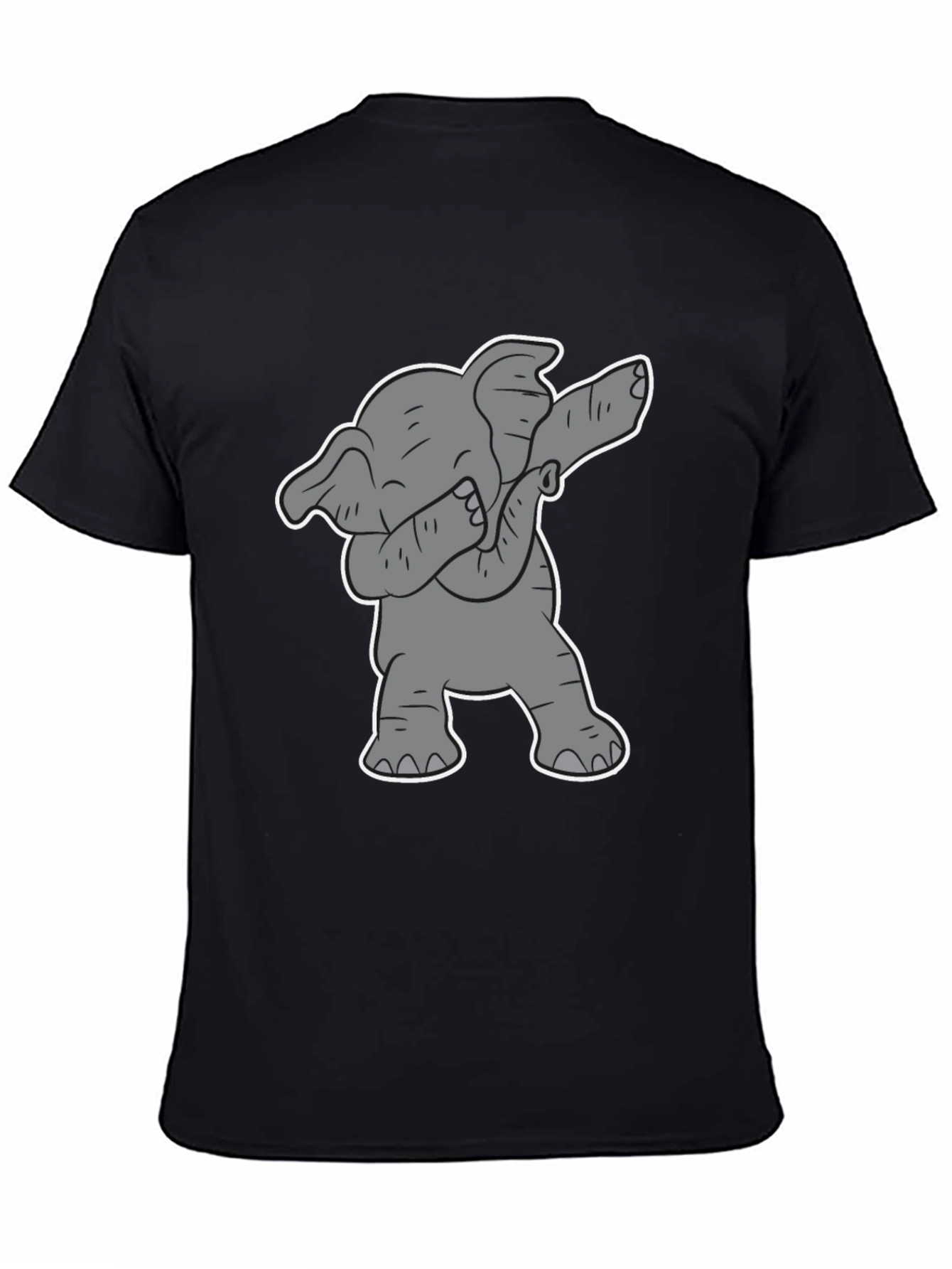 Dabbing Elephant Graphic Tee - Black Cotton Shirt
