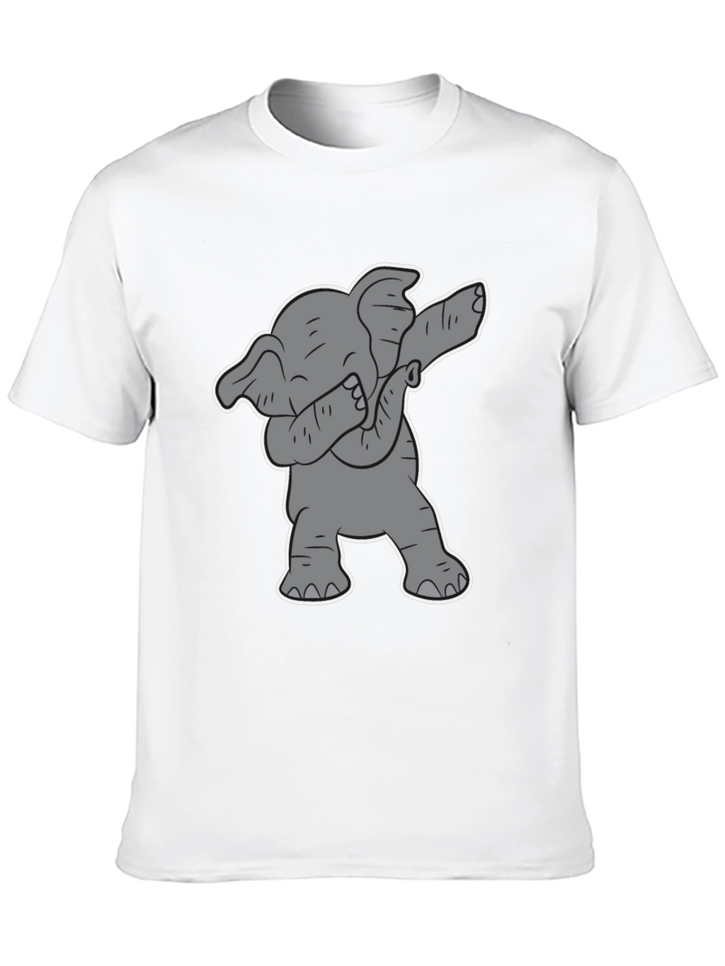 Dabbing Elephant Graphic Tee - Black Cotton Shirt