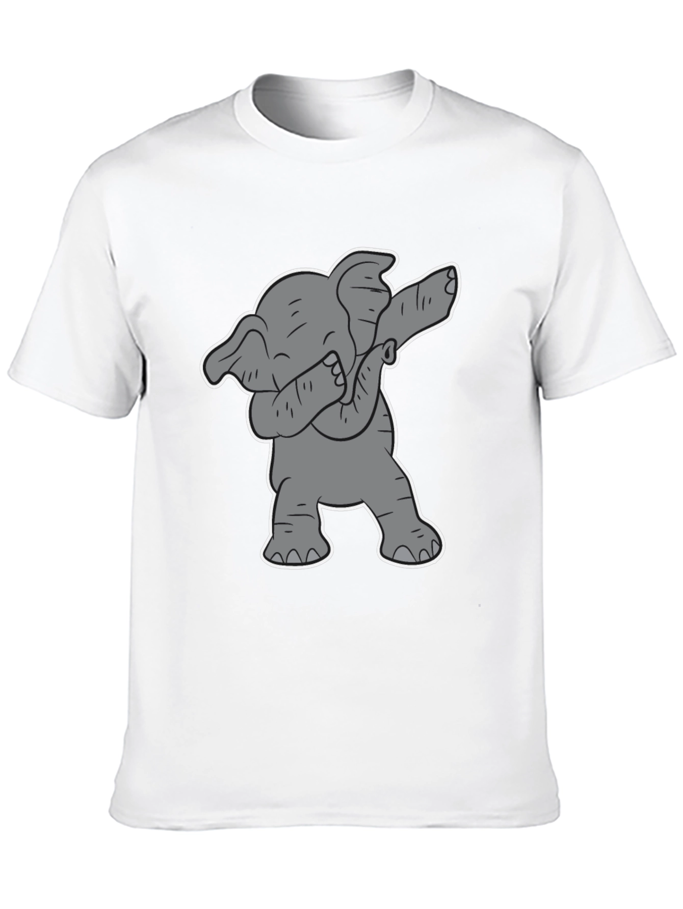 Dabbing Elephant Graphic Tee - Black Cotton Shirt