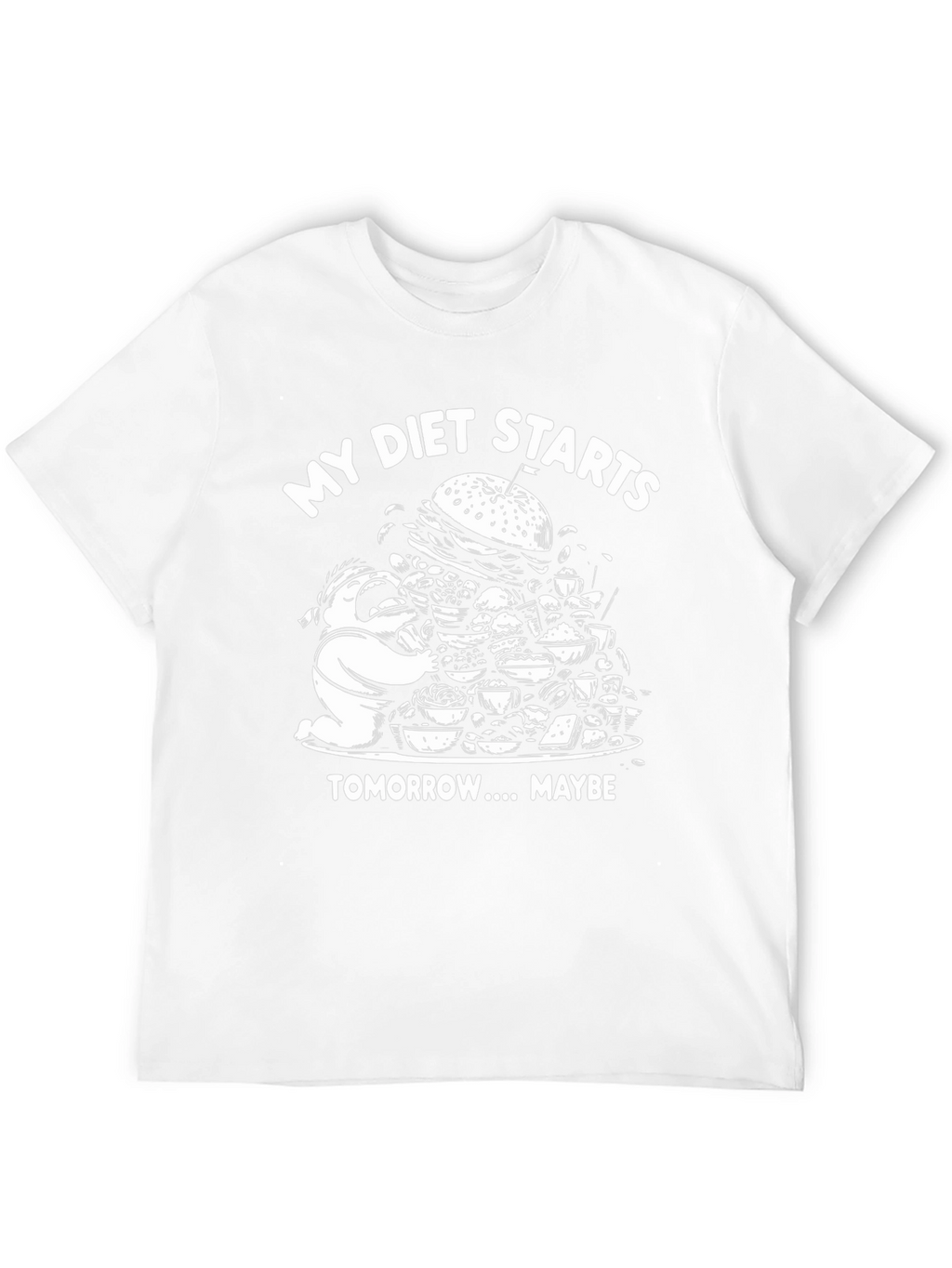 Funny Diet T-Shirt - Starts Tomorrow Maybe!
