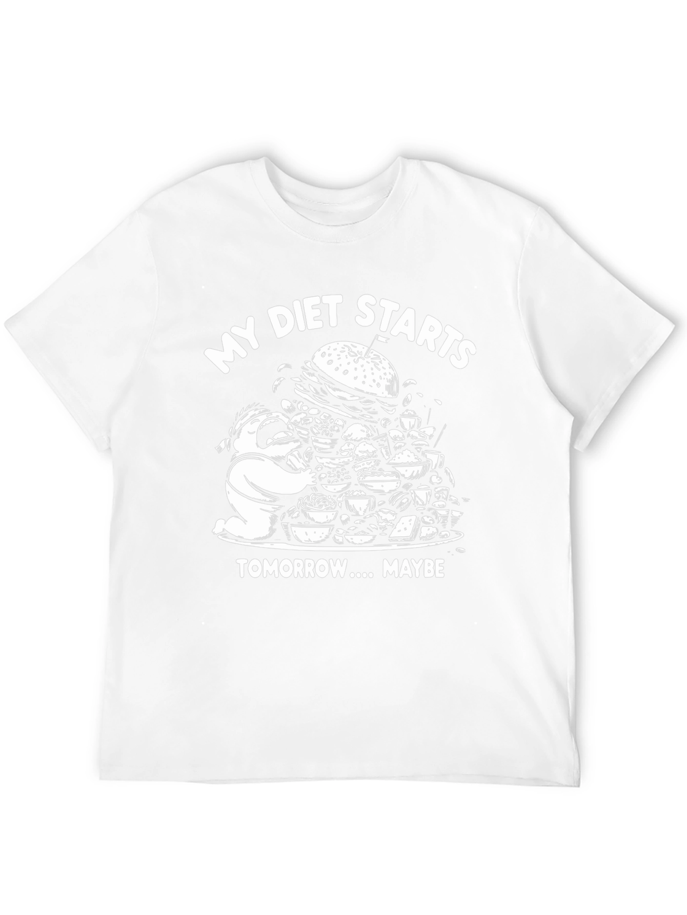 Funny Diet T-Shirt - Starts Tomorrow Maybe!