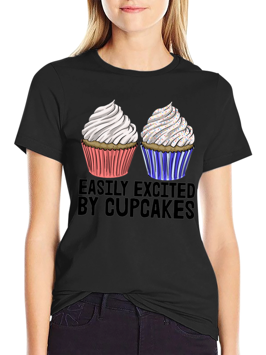 Easily Excited by Cupcakes Graphic Tee