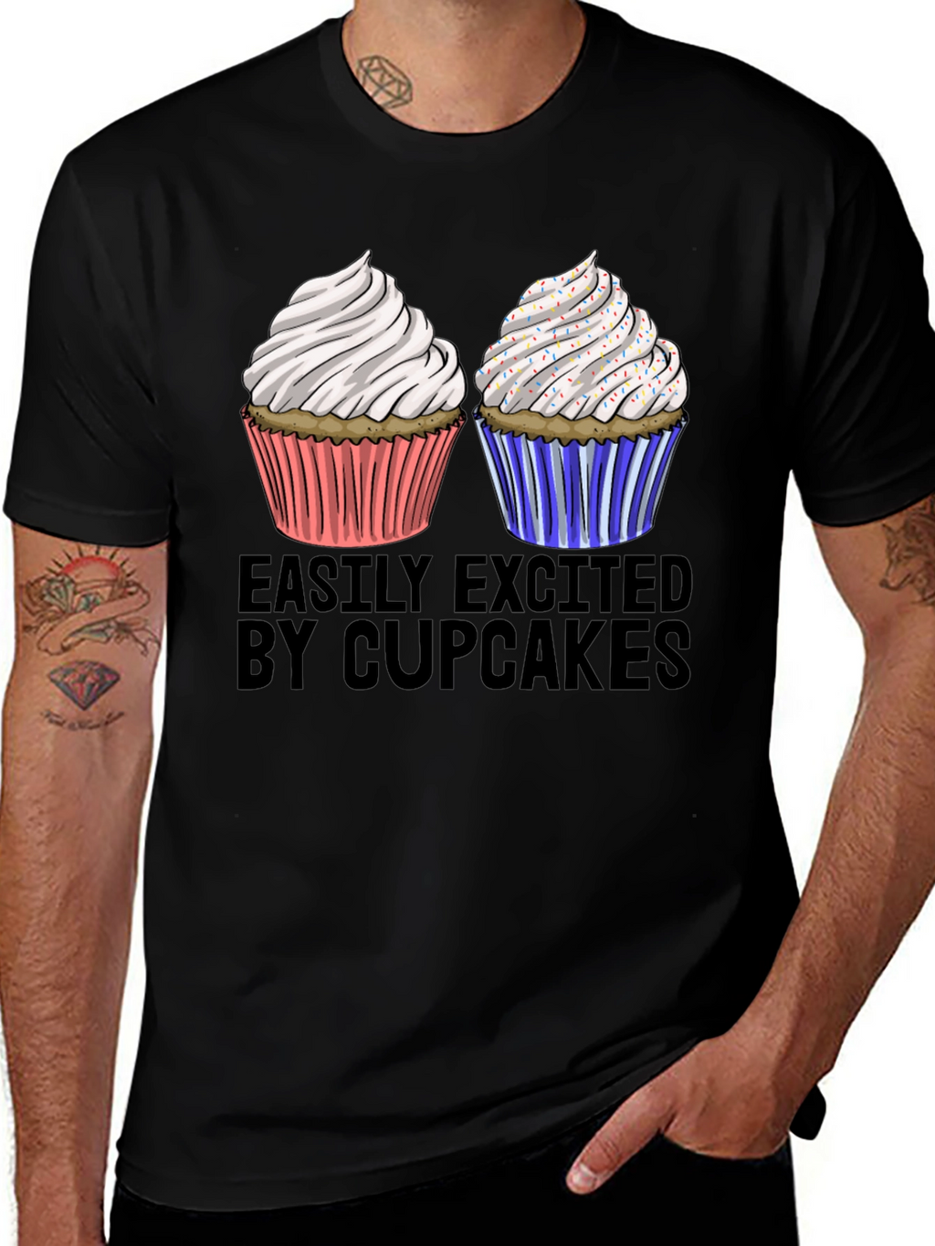 Easily Excited by Cupcakes Graphic Tee
