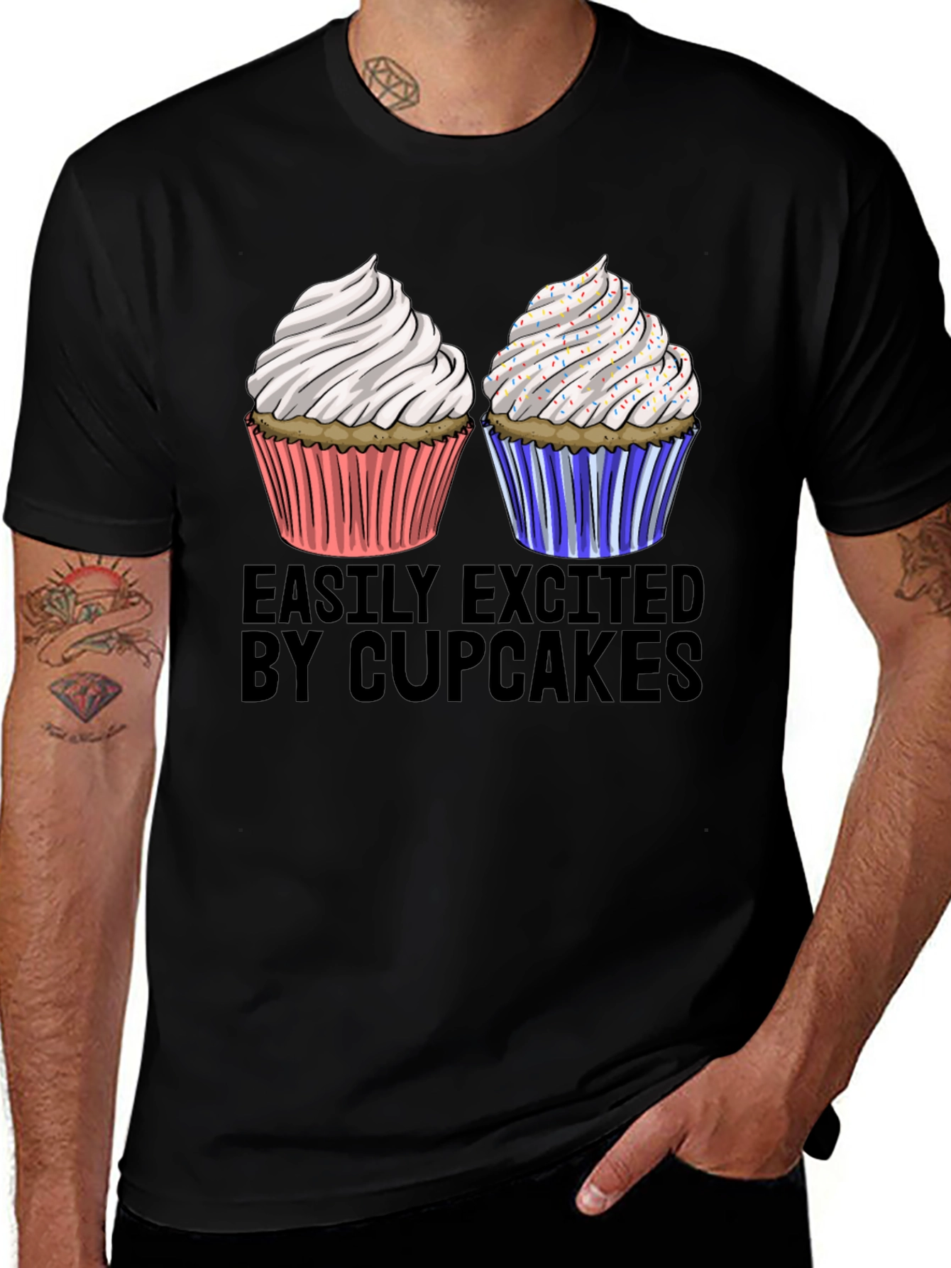 Easily Excited by Cupcakes Graphic Tee