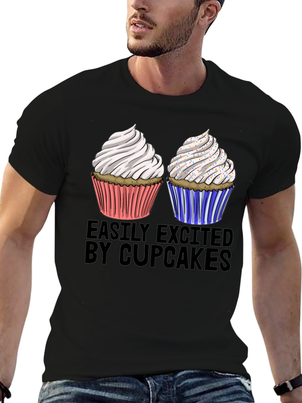 Easily Excited by Cupcakes Graphic Tee