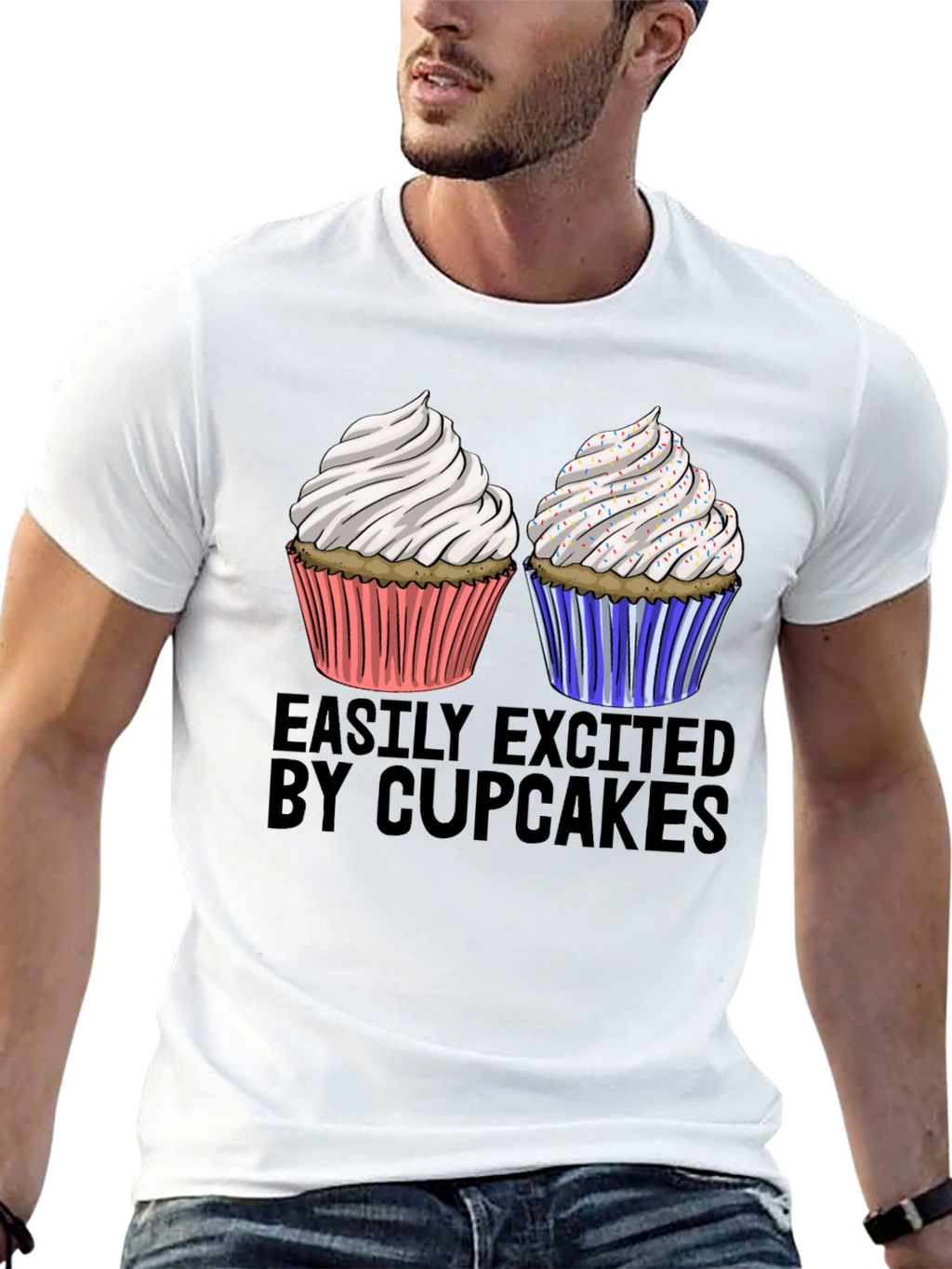 Easily Excited by Cupcakes Graphic Tee