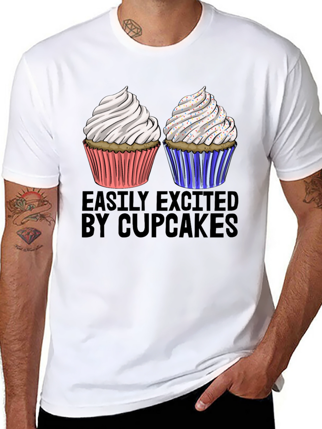Easily Excited by Cupcakes Graphic Tee