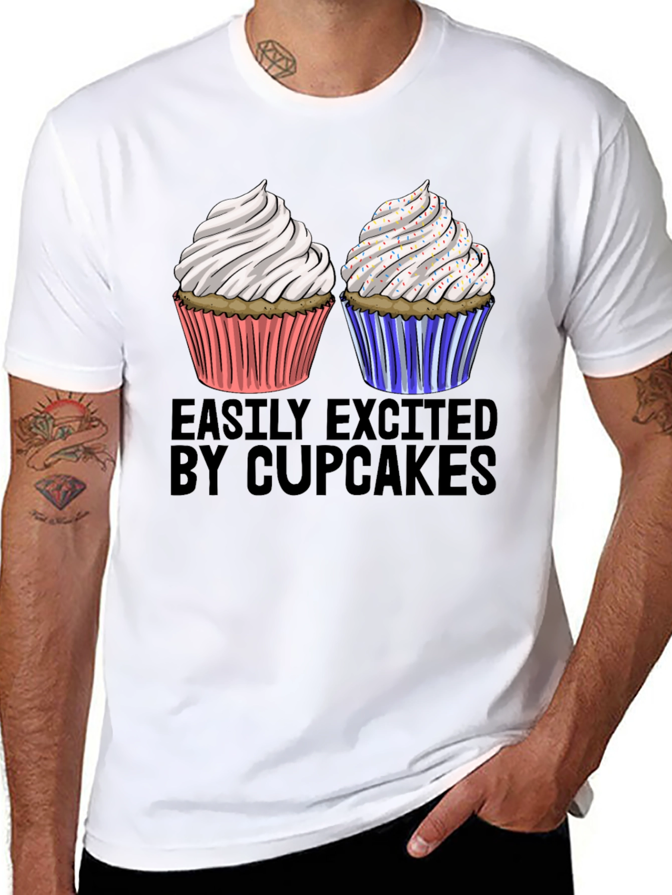 Easily Excited by Cupcakes Graphic Tee