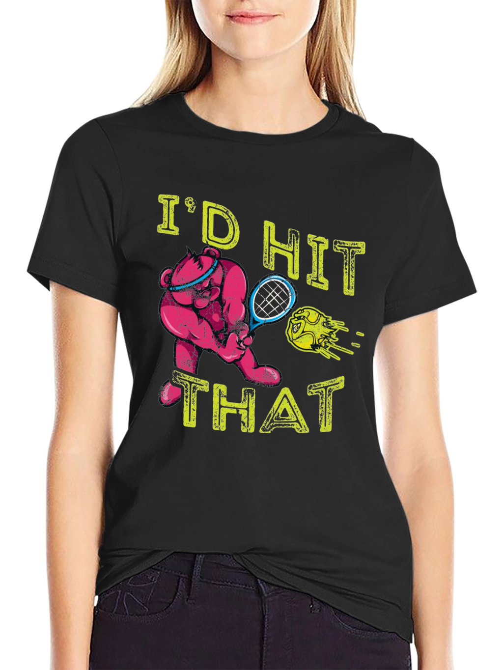 Tennis Bear Graphic T-Shirt - Id Hit That!