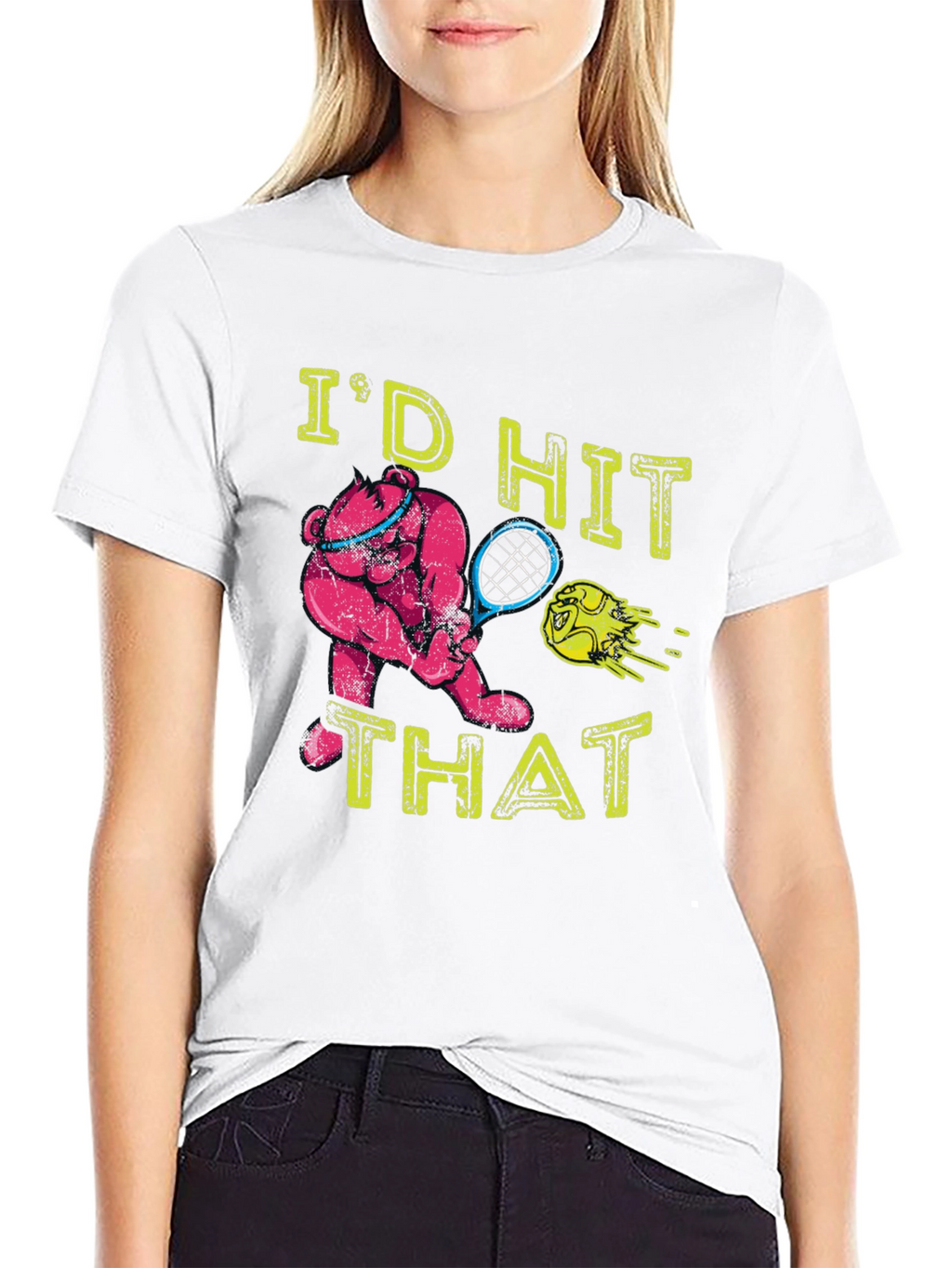 Tennis Bear Graphic T-Shirt - Id Hit That!