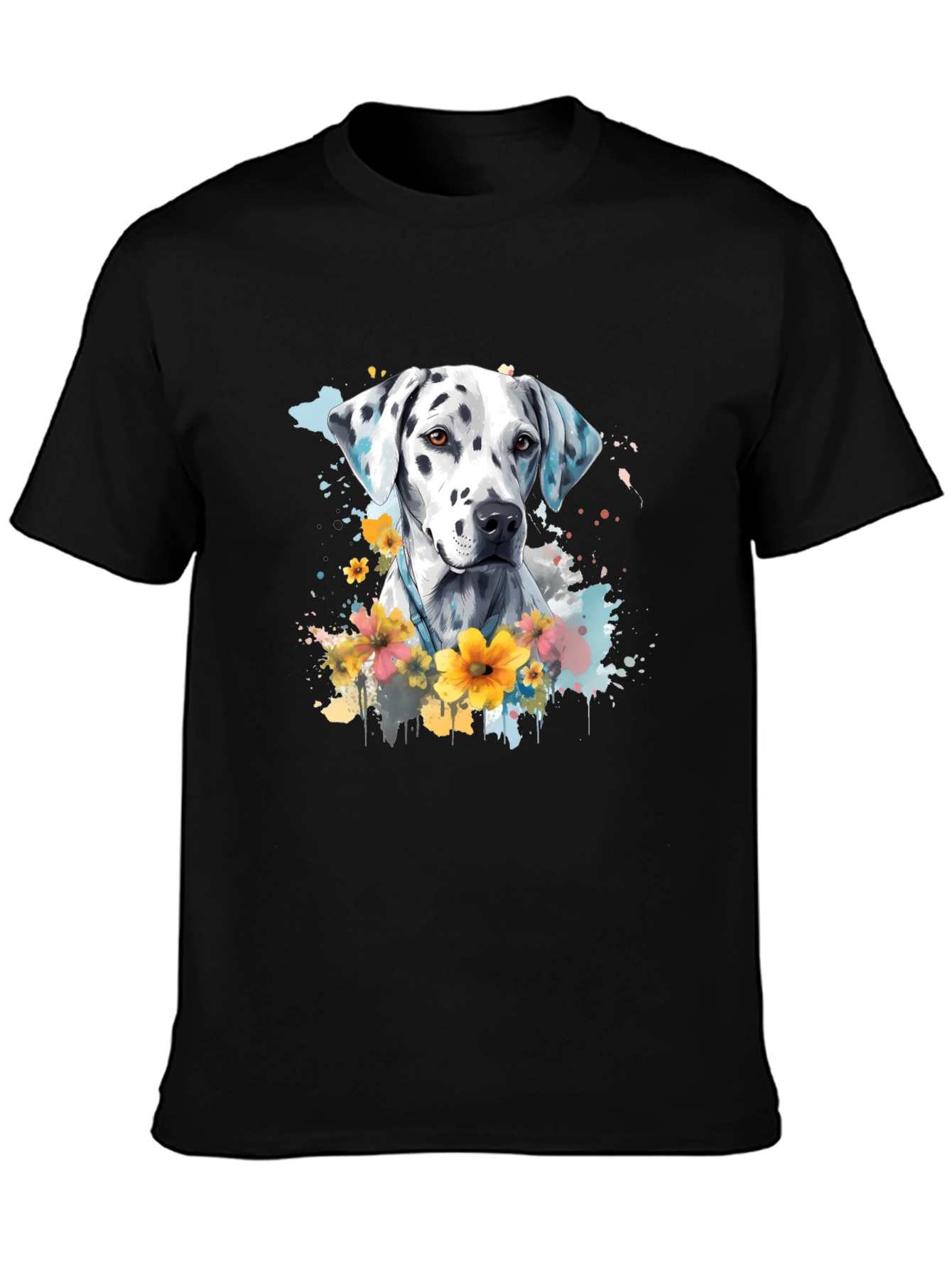 Dalmatian Dog Floral T-Shirt