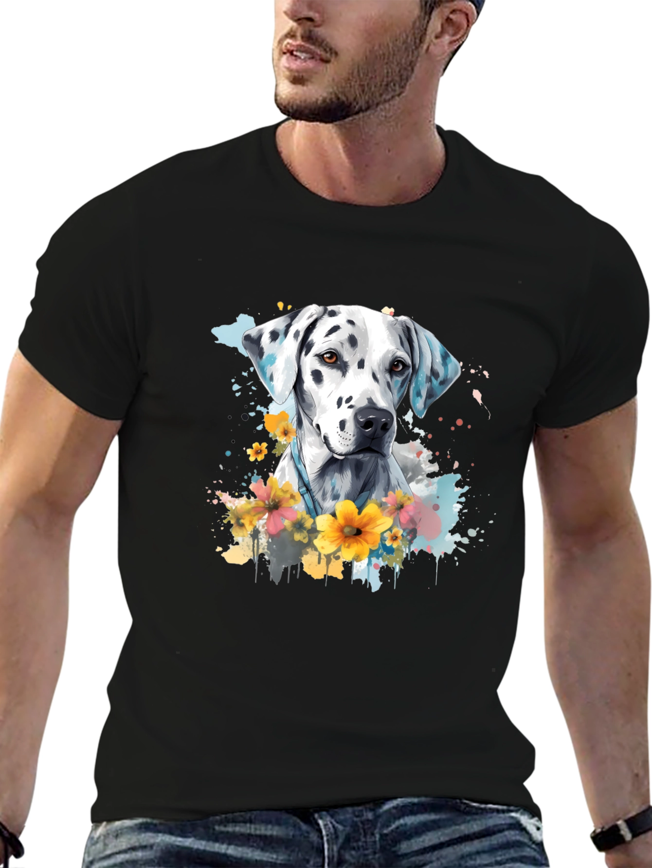 Dalmatian Dog Floral T-Shirt