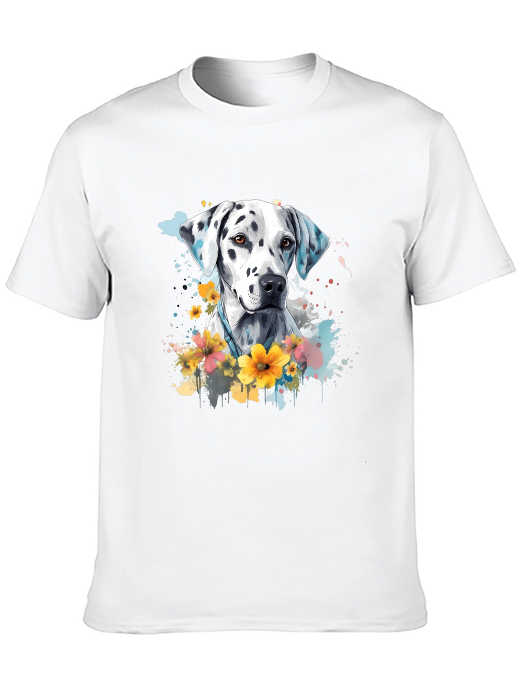 Dalmatian Dog Floral T-Shirt