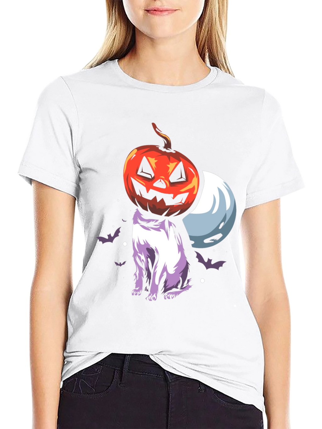 Halloween Pumpkin Cat T-Shirt - Spooky Season Tee