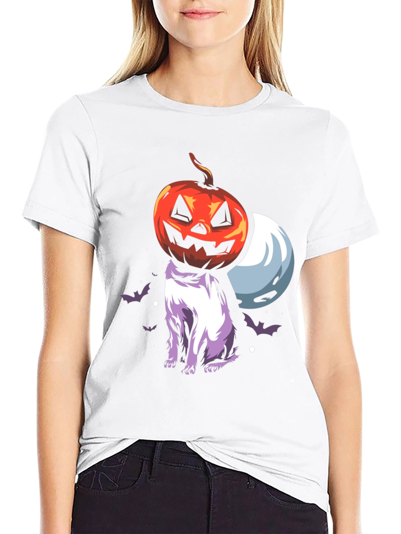 Halloween Pumpkin Cat T-Shirt - Spooky Season Tee