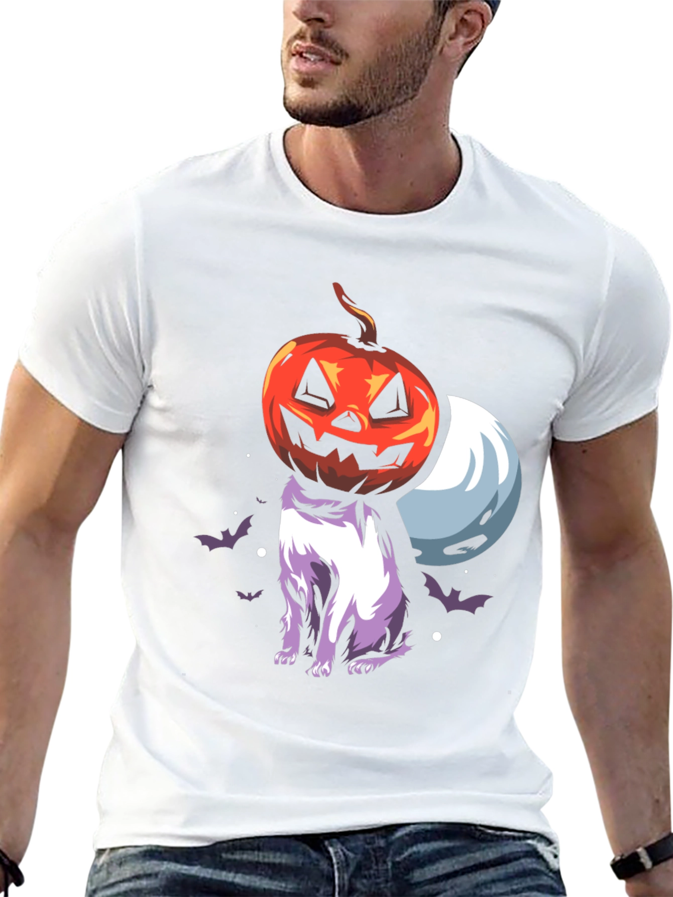 Halloween Pumpkin Cat T-Shirt - Spooky Season Tee