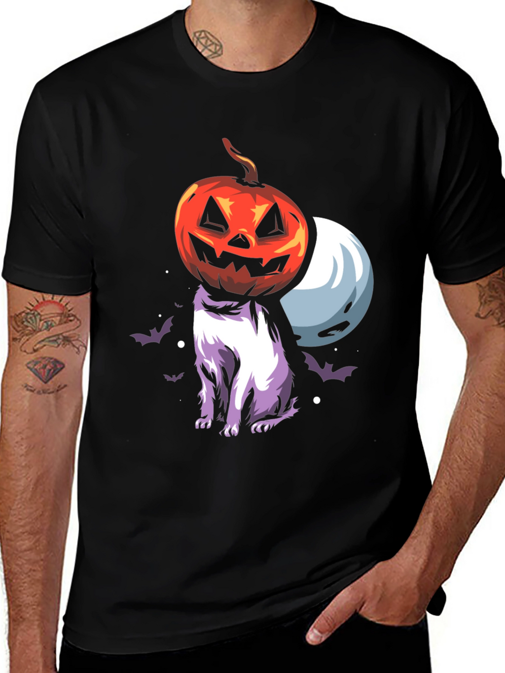 Halloween Pumpkin Cat T-Shirt - Spooky Season Tee