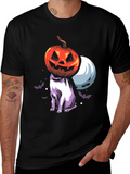 Halloween Pumpkin Cat T-Shirt - Spooky Season Tee