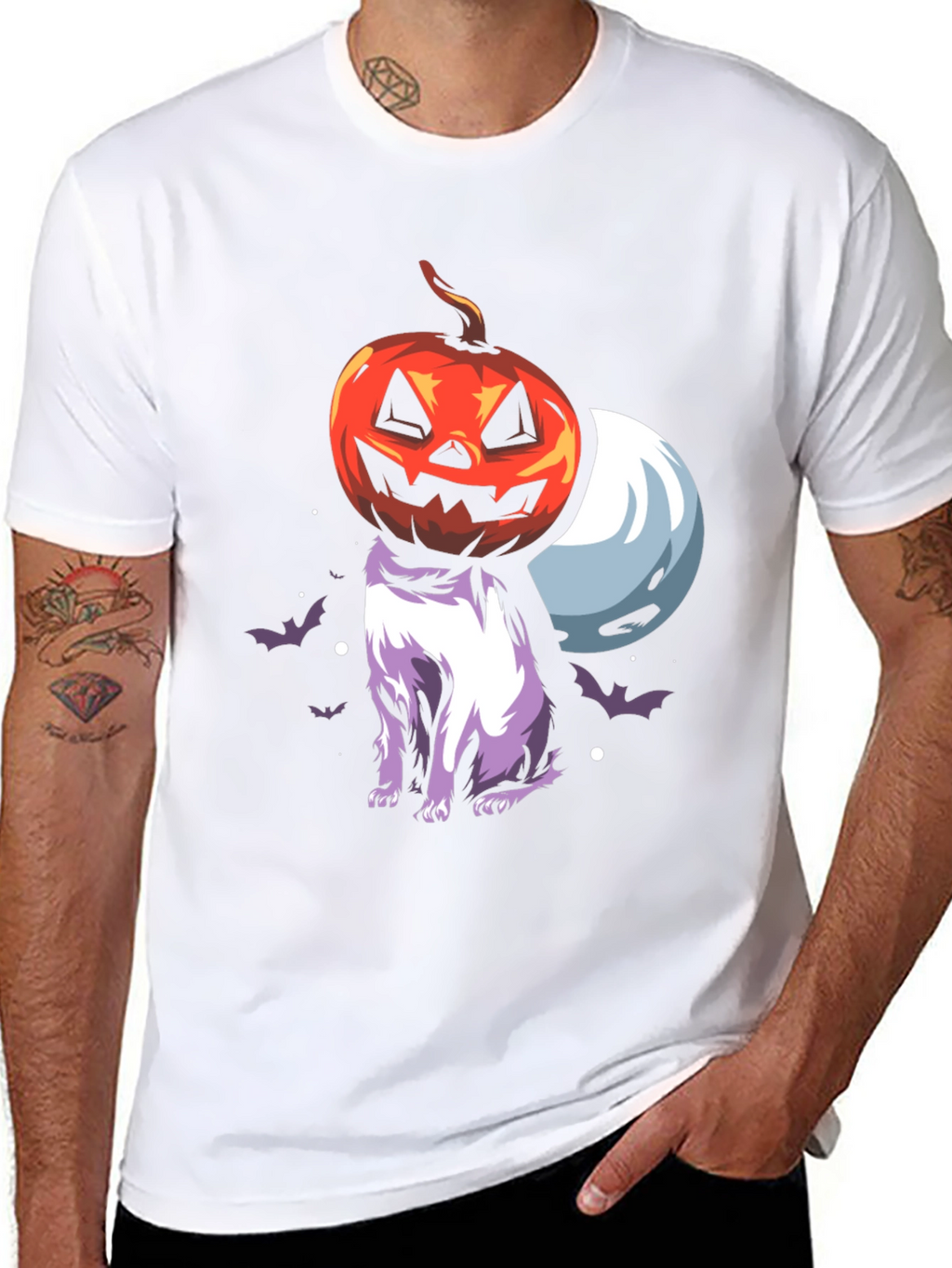 Halloween Pumpkin Cat T-Shirt - Spooky Season Tee