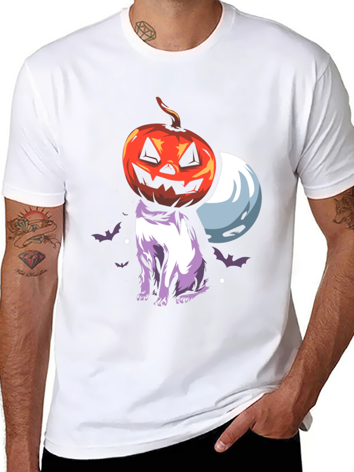 Halloween Pumpkin Cat T-Shirt - Spooky Season Tee