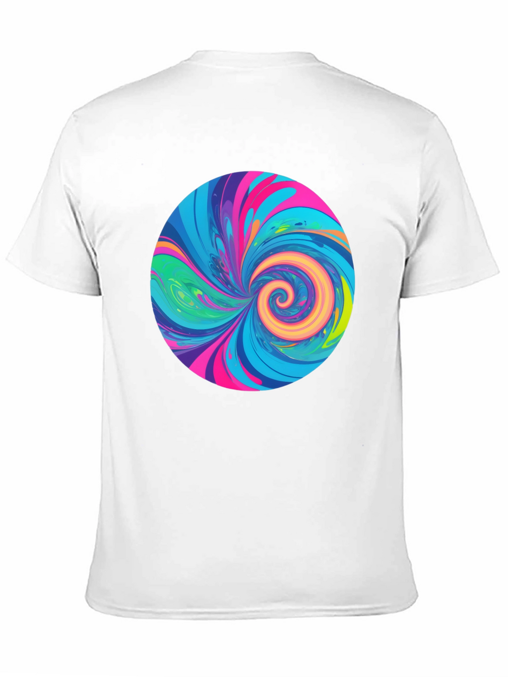 Vibrant Swirl Graphic Tee - Black Cotton T-Shirt