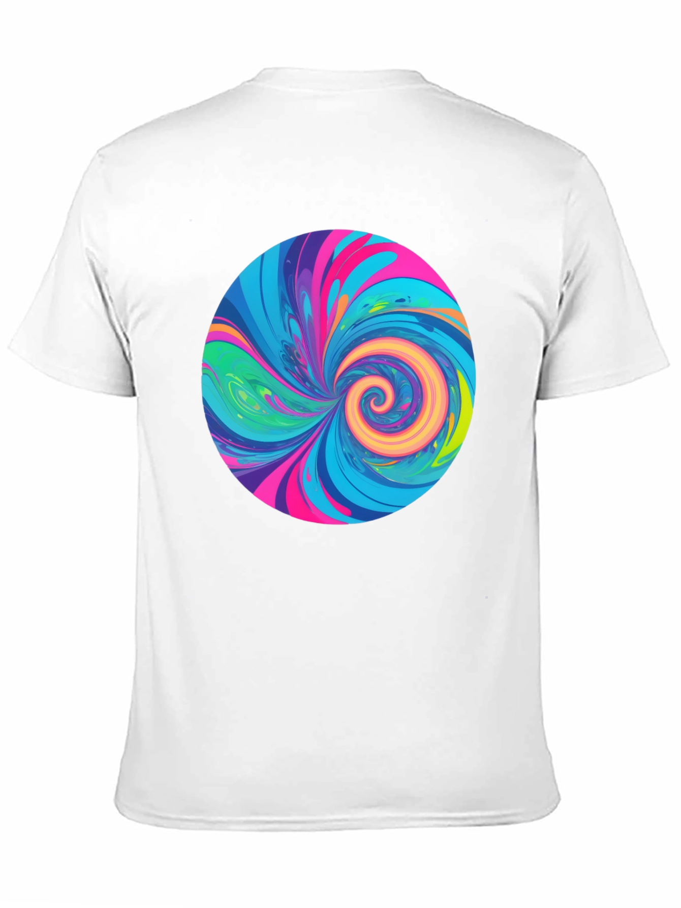 Vibrant Swirl Graphic Tee - Black Cotton T-Shirt