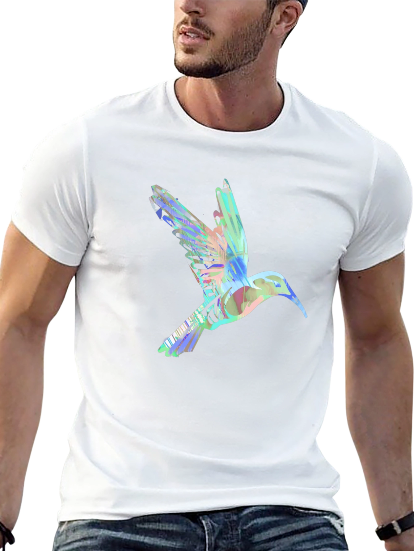 Hummingbird Graphic Tee - Artistic Black T-Shirt