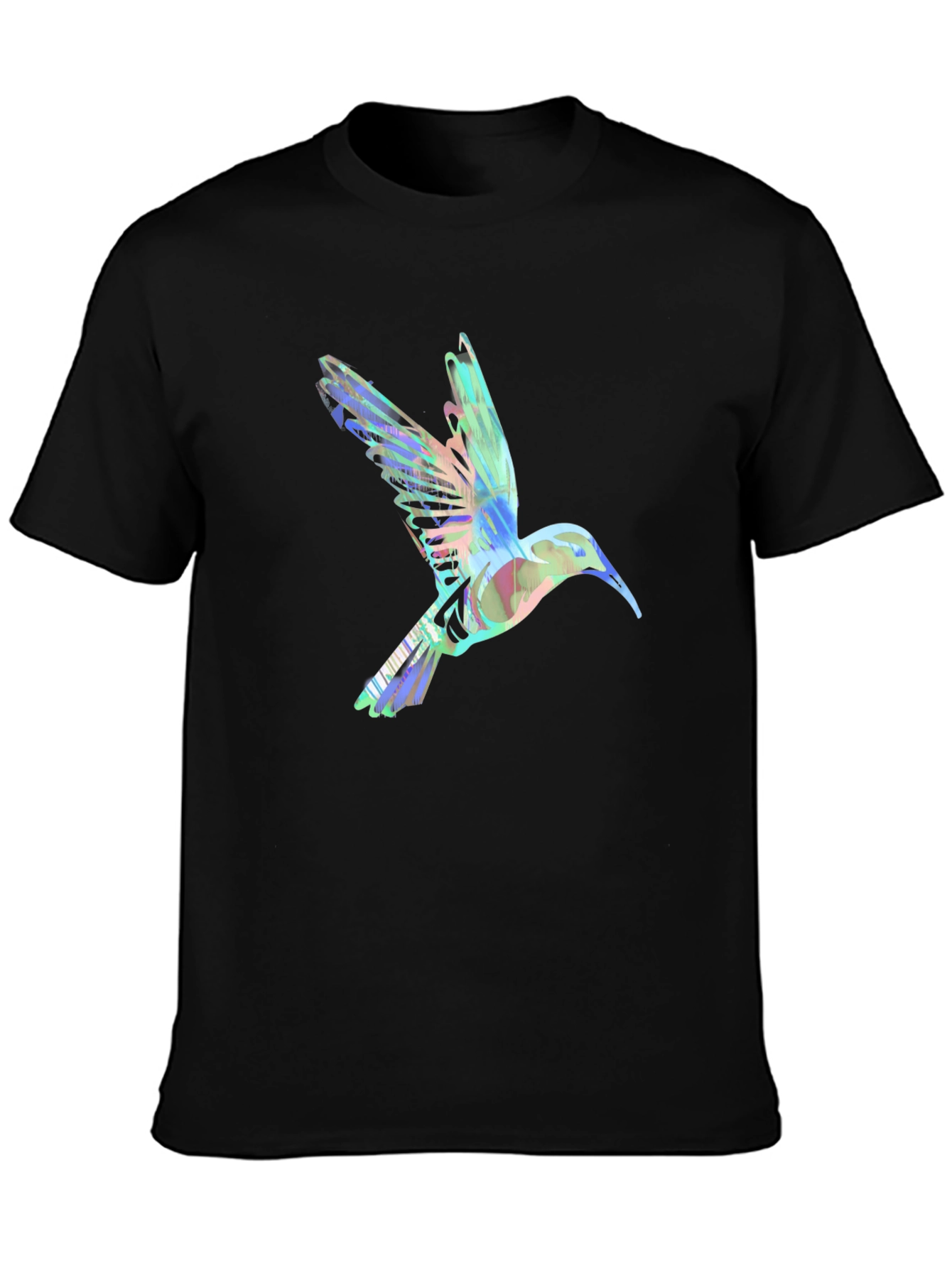 Hummingbird Graphic Tee - Artistic Black T-Shirt
